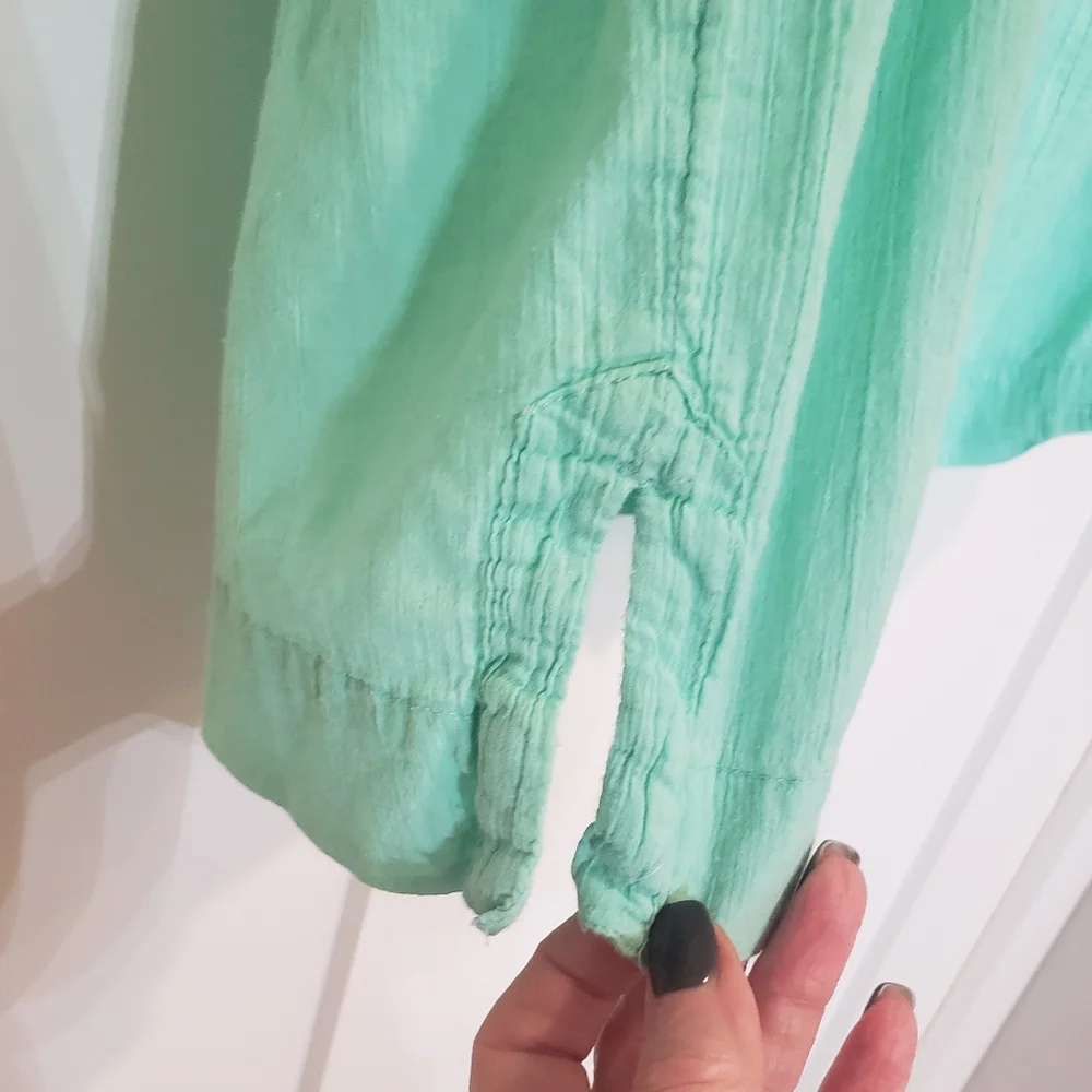 Athleta Swim Cover Up Tunic Mint Green Mariana 3/4 Sleeve Embellishments Medium